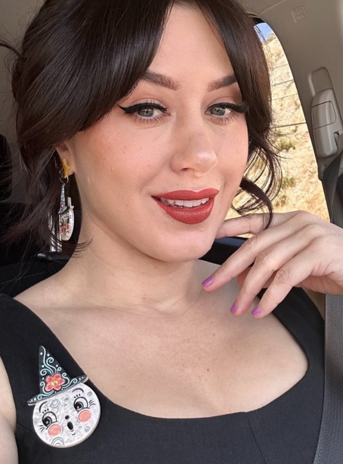 Bloomin' Luna Witch Statement Earrings by Johanna Parker x Lipstick & Chrome | Gothic Boho Jewelry for Women | Perfect for Halloween, Witchy Outfits & Festival Fashion