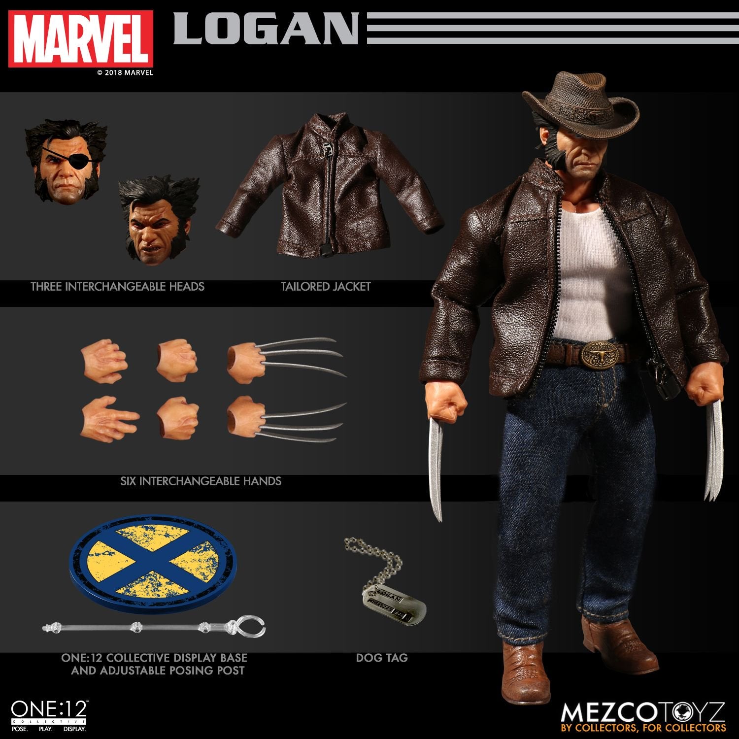 Mezco Toyz One:12 Collective Marvel Comics Logan Wolverine 1/12 Scale 6
