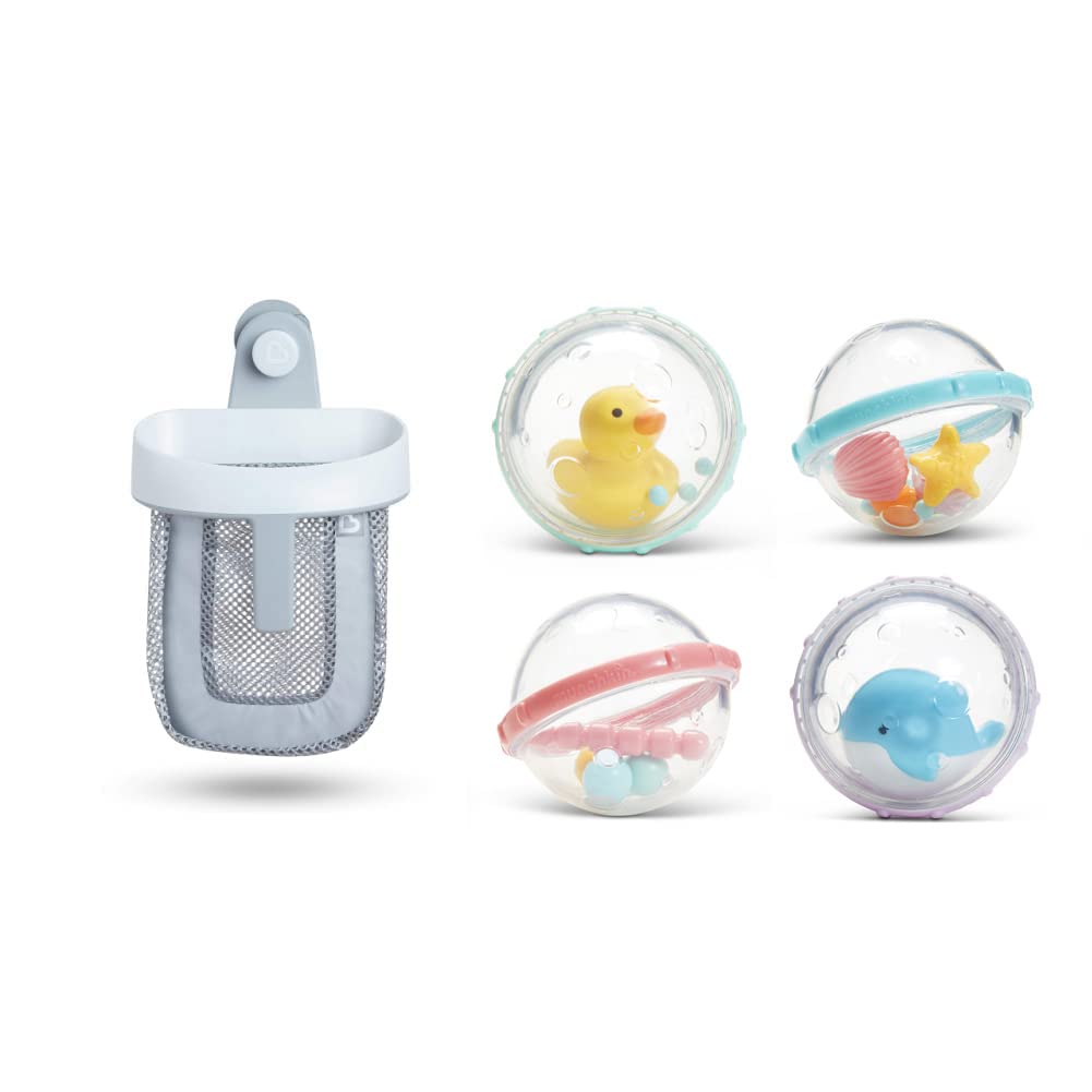 Munchkin® Baby Bath Toy Scoop with 4pk Float & Play Bubbles - Fun Bathtime Toys for Toddlers & Kids - Perfect for Sensory Play, Water Games & Early Learning Development