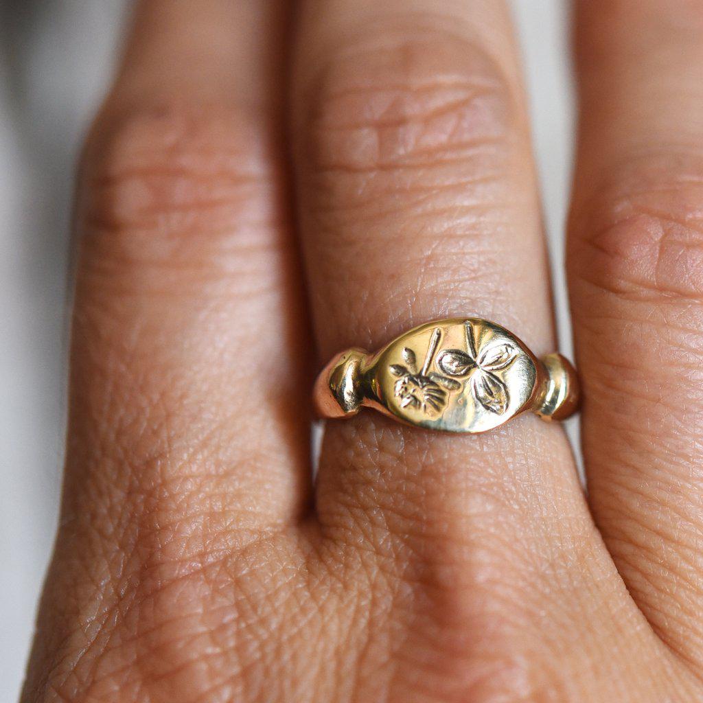 Bronze Red Clover Botanical Ring - Handmade Nature-Inspired Jewelry for Women | Perfect for Boho Style, Weddings & Everyday Wear