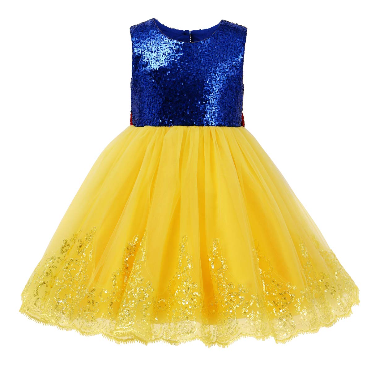 OBEEII Snow White Princess Costume for Toddler Girls - Halloween Dress Up, Fairy Cosplay Tutu Outfit for Birthday Party & Disney Theme Events