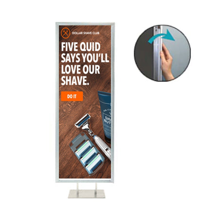 36x36 Double Pole Floor Stand Sign Holder - 1 1/4