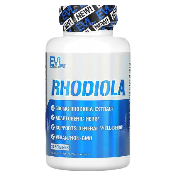 EVLution Nutrition Rhodiola Rosea Supplement - 30 Vegan Capsules for Stress Relief, Energy & Focus - Supports Mental Clarity & Physical Endurance - Perfect for Athletes, Students & Busy Professionals