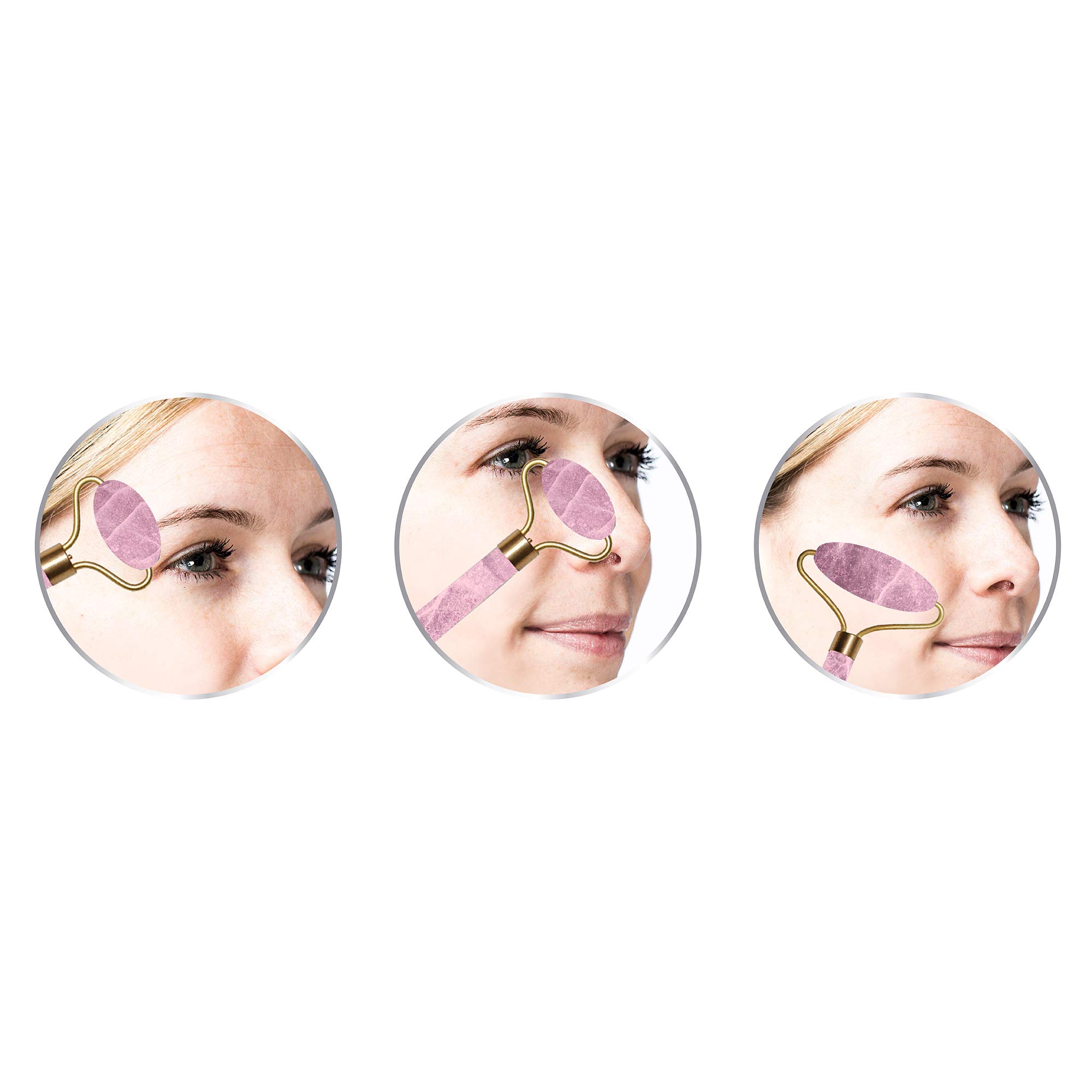 Danielle Jade Roller & Rose Quartz Facial Massager - Dual Head Jade Stone Roller for Face & Neck, Reduce Puffiness & Wrinkles, Perfect for Skincare Routine, Relaxation & Self-Care at Home or Travel
