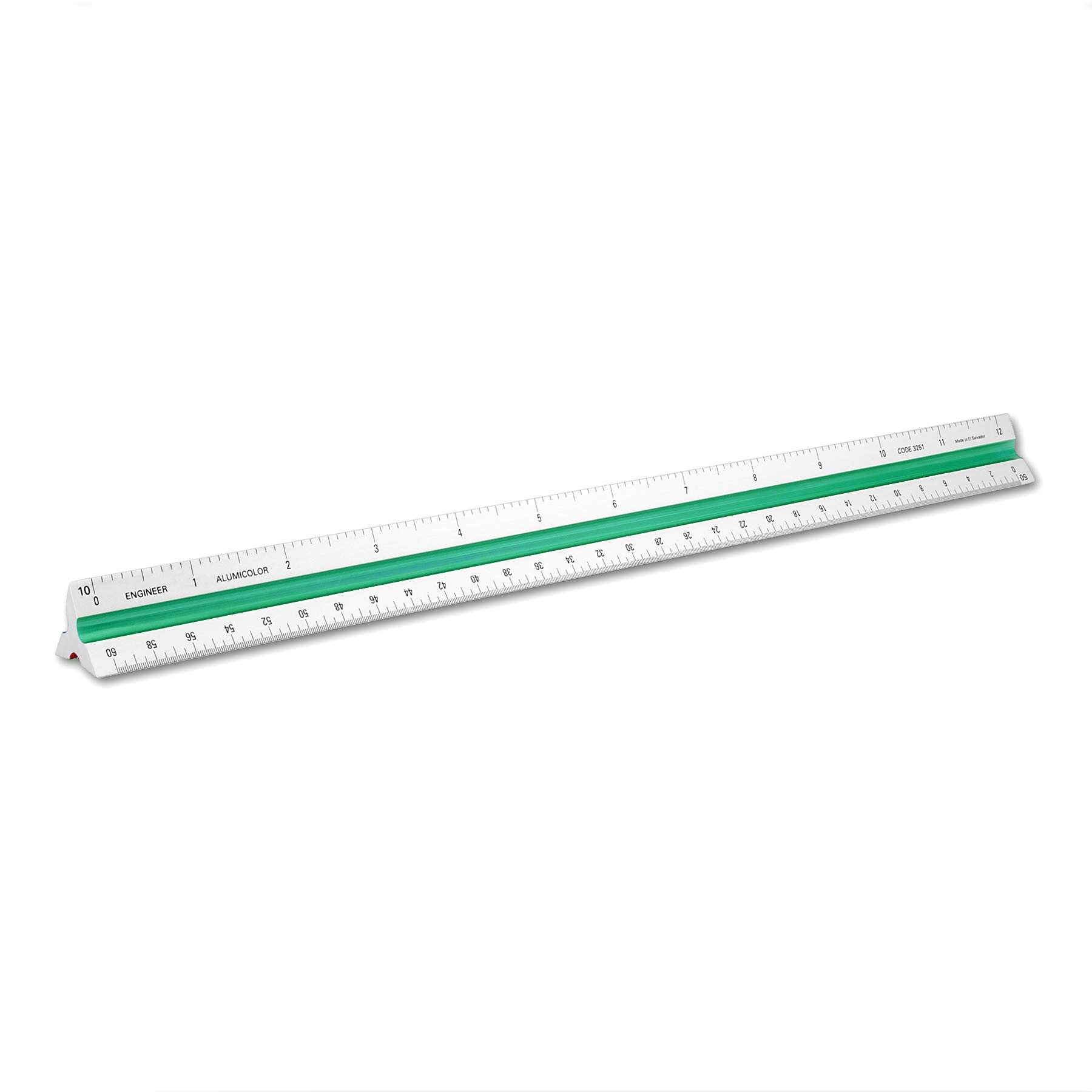 Alumicolor 12-Inch Aluminum Engineer Color-Coded Drafting Scale - Silver Solid Ruler for Architects, Engineers & Students - Perfect for Technical Drawings, Blueprints & CAD Work