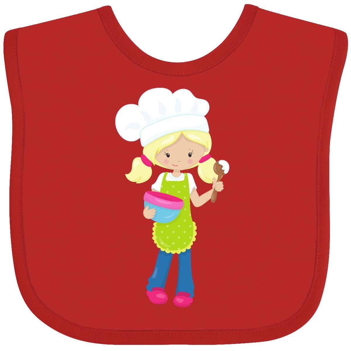 Inktastic Cute Blonde Hair Baby Bib for Baking & Bakery - Perfect for Toddler Girls, Baking Enthusiasts & Kitchen Fun