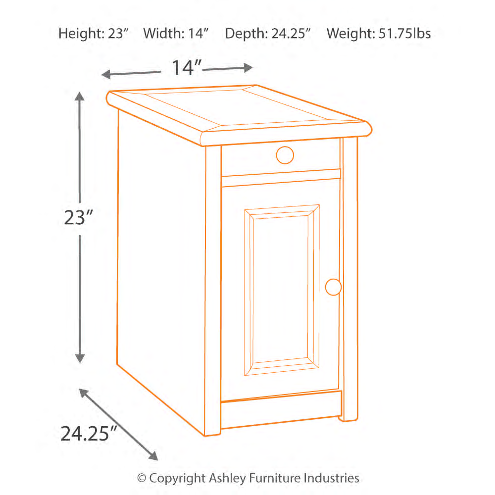 Bolanburg Modern Side Table with USB Charging Ports & AC Outlets - Perfect for Living Room, Bedroom, or Office Use