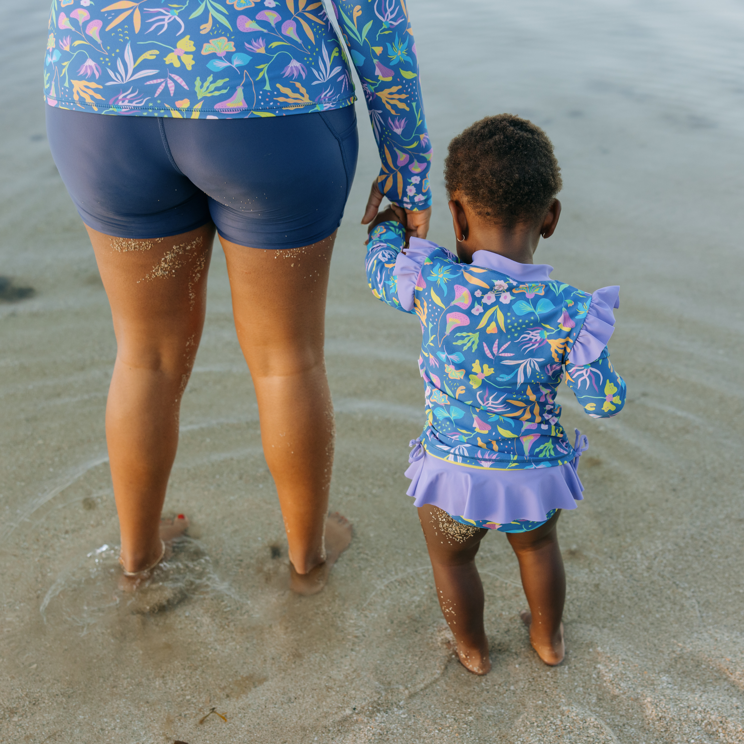 Girls Long Sleeve Rash Guard with Ruffle Bottom Swimsuit Set - 2 Piece UV Protection Swimwear for Toddler & Kids | Beach, Pool & Summer Water Activities