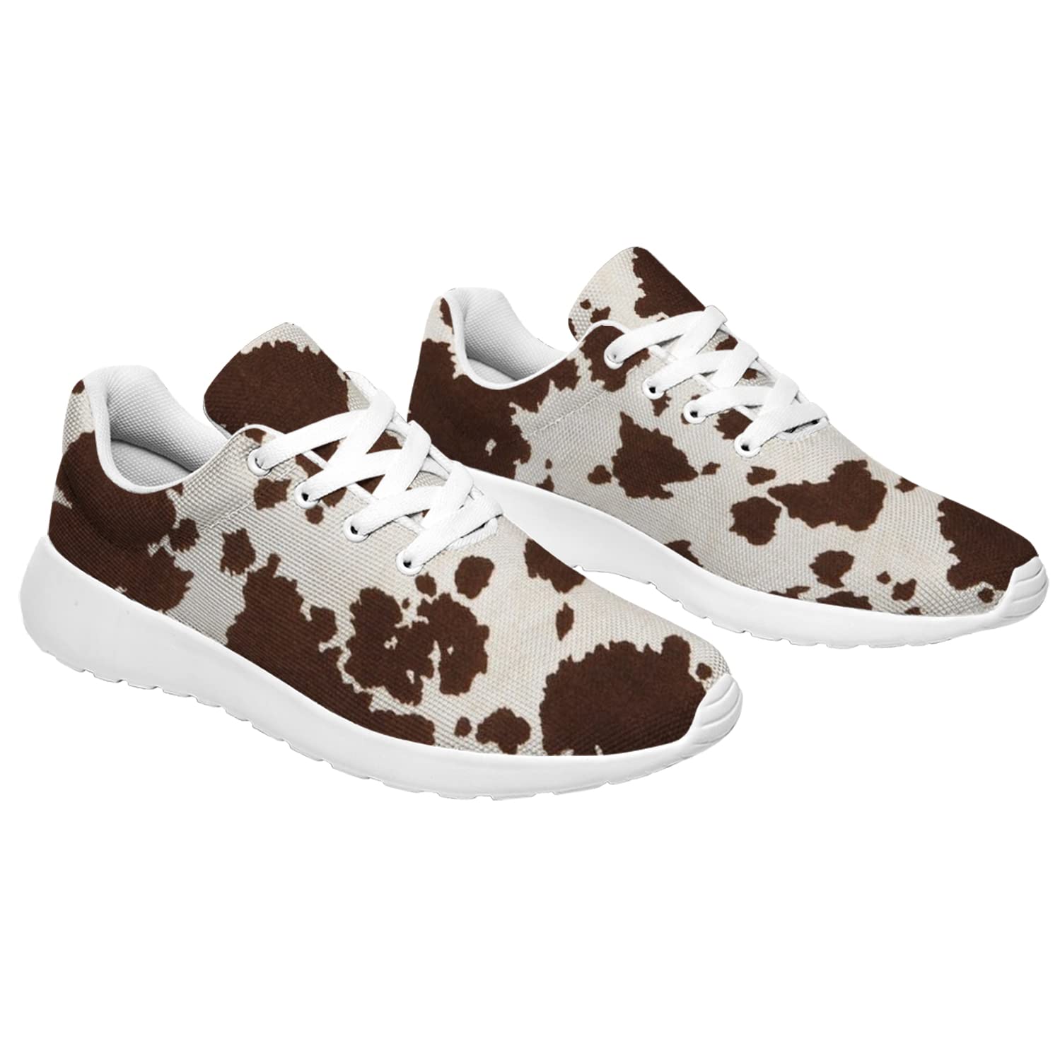 **Women's & Men's Cow Print Tennis Shoes - Comfortable Walking & Running Sneakers for Women (US Size 9) & Men (US Size 7.5) - Perfect Gift for Girls & Boys - Ideal for Gym, Jogging & Casual Wear**