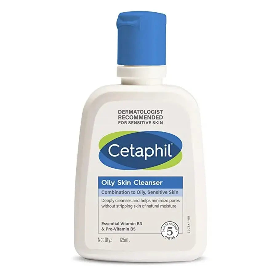 Cetaphil Oily Skin Cleanser 125ml - Gentle Face Wash for Acne-Prone & Sensitive Skin | Oil-Free Daily Facial Cleanser for Men & Women | Perfect for Morning & Night Skincare Routine