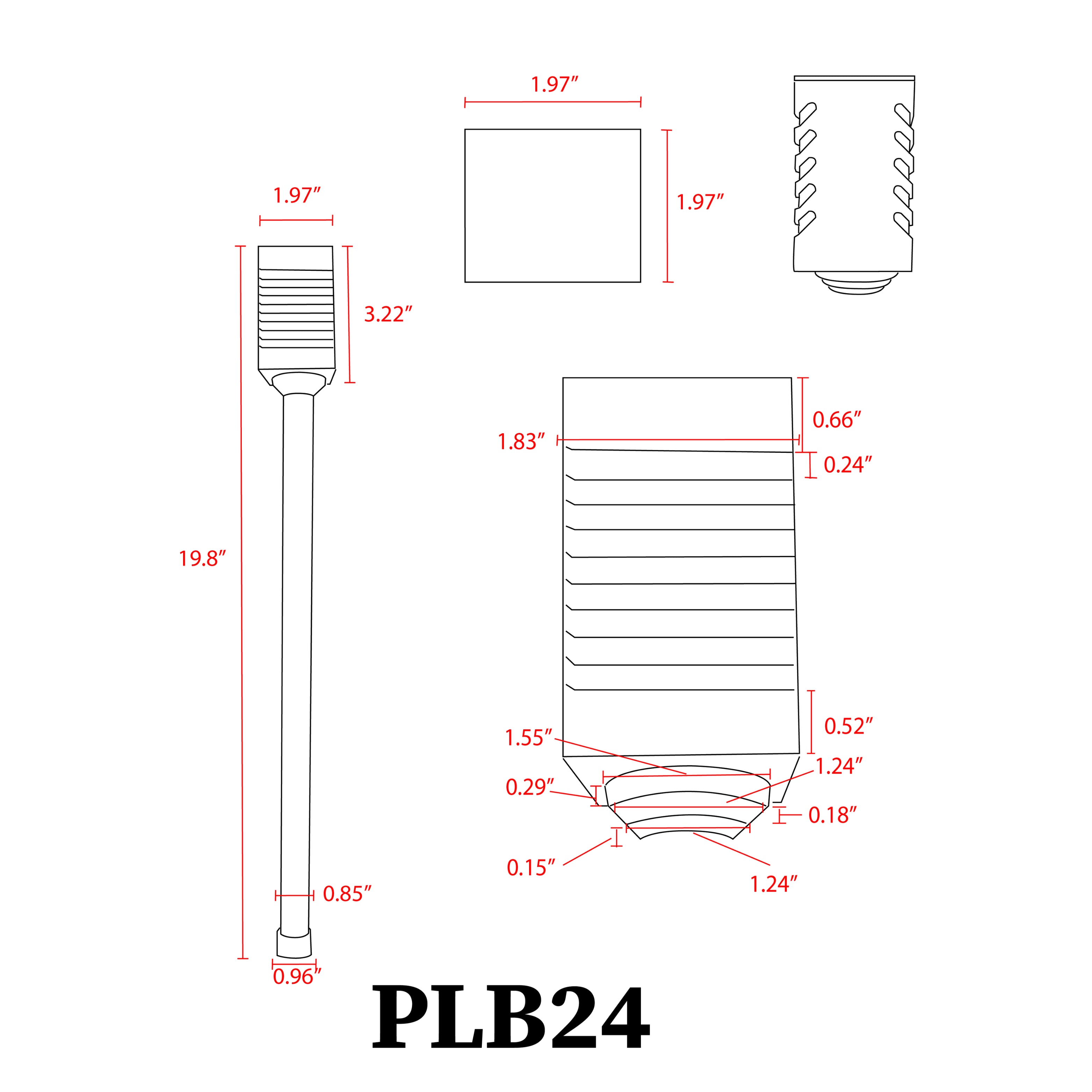 PLB24 Cast Brass LED Low Voltage Pathway Light - Outdoor Landscape Lighting Fixture for Garden, Walkway, and Patio Illumination
