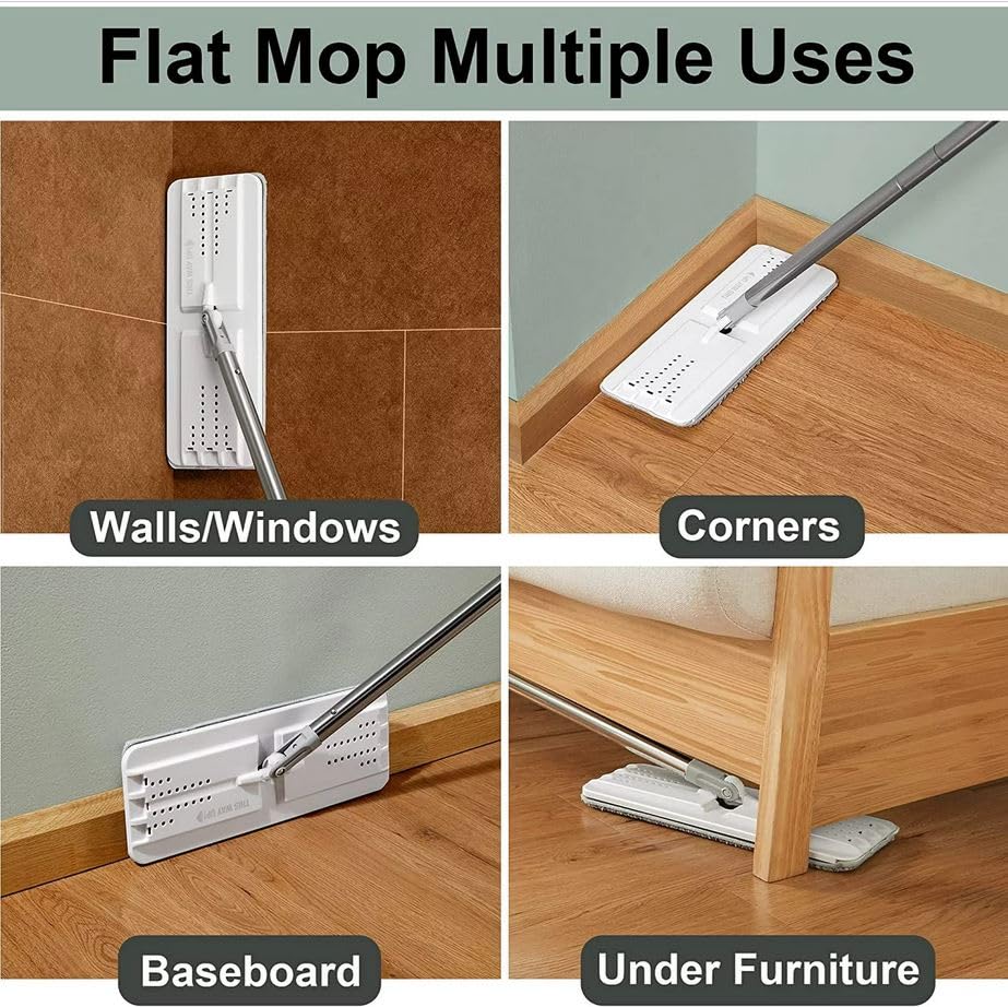JOYMOOP Mop and Bucket Set with Wringer - 18pcs Microfiber Cleaning Cloths for Floors & Kitchen | Heavy-Duty Household Cleaning Tools for Tile, Hardwood & Laminate Floors