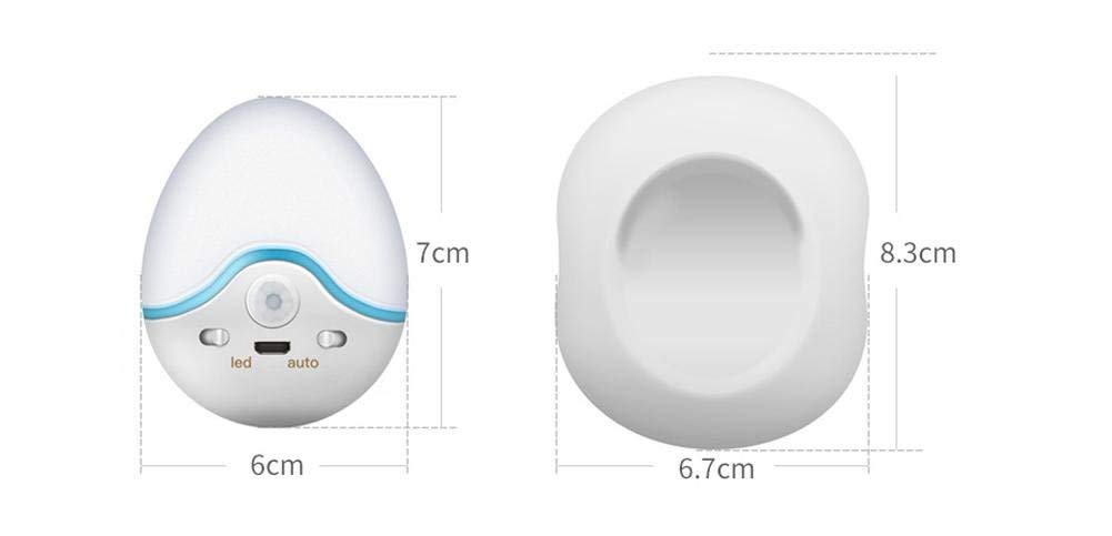 Cartoon Motion Sensor Night Light - 360° LED Bedside Lamp for Kids & Adults, 6cm x 7cm, 0.7W - Perfect for Bedroom, Nursery, Hallway & Bathroom Nighttime Safety Lighting