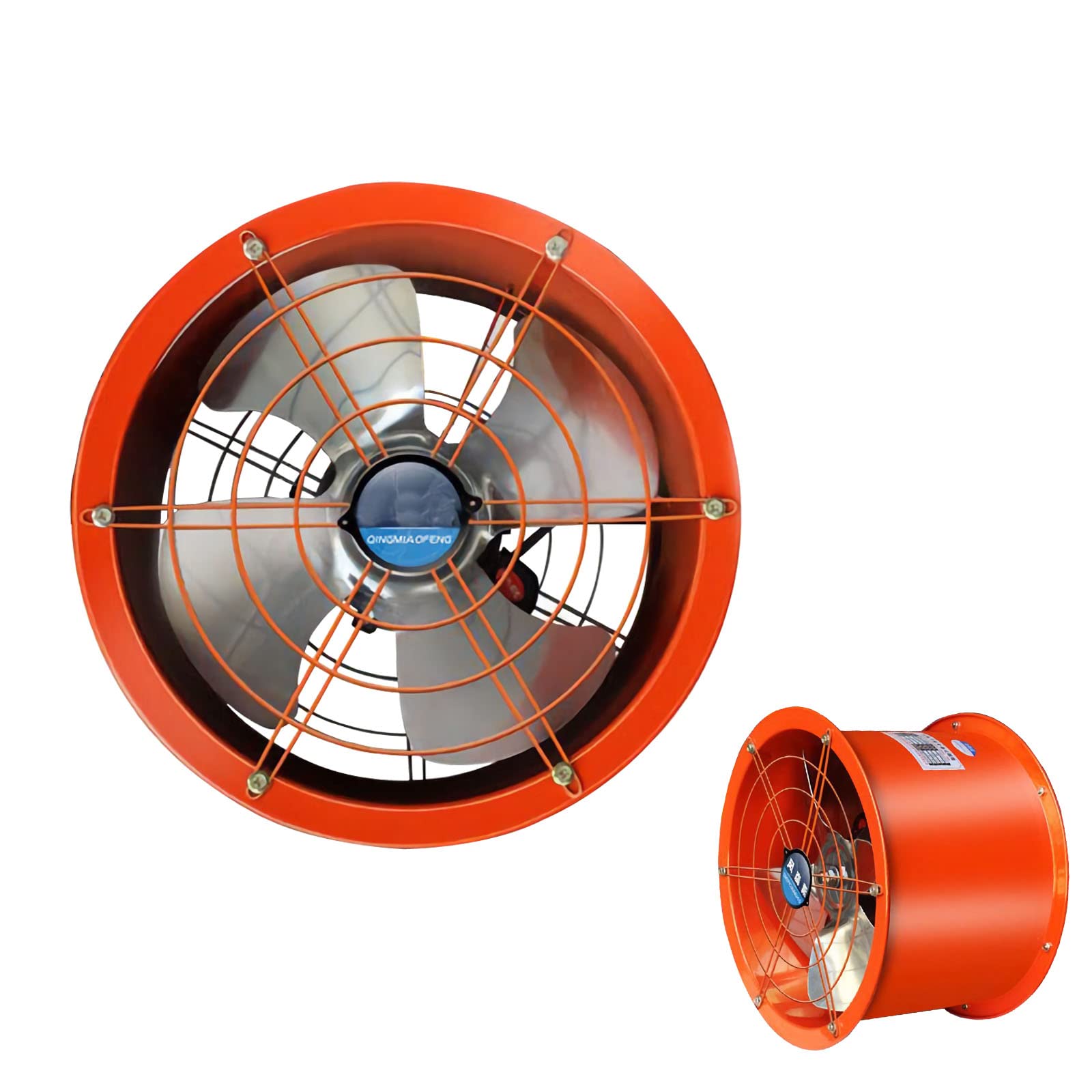 INTSUPERMAI 10 Inch Explosion-Proof Axial Fan - 220V 1400RPM Industrial Ventilation Fan for Kitchen, Warehouse & Workshop | Wall Mounted Tube Axial Flow Fan with Cylinder Pipe Design | Window Exhaust & Draft Fan for Commercial & Home Use