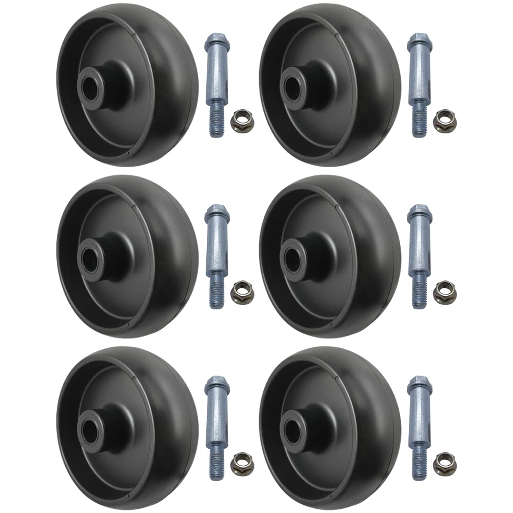 GX10168 R11819 210-051 72-119 L110 Ztrak D110 Replacement Deck Wheels & Hardware Kit (6-Pack) - Compatible with John Deere, Cub Cadet & More Lawn Mowers - Perfect for Outdoor Yard Maintenance & Mower Repair