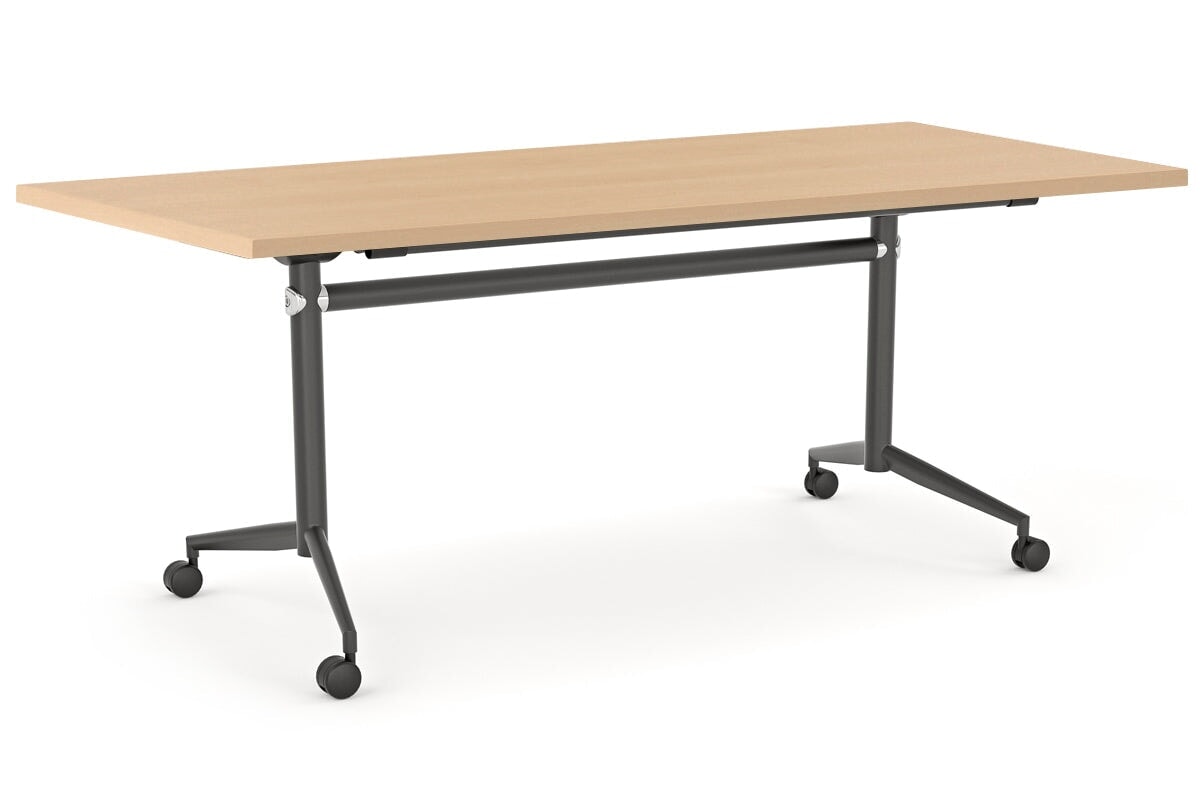 Flip Top Folding Conference Table - 1200L x 700W Mobile Meeting Room Desk - Perfect for Office, Classroom & Event Spaces