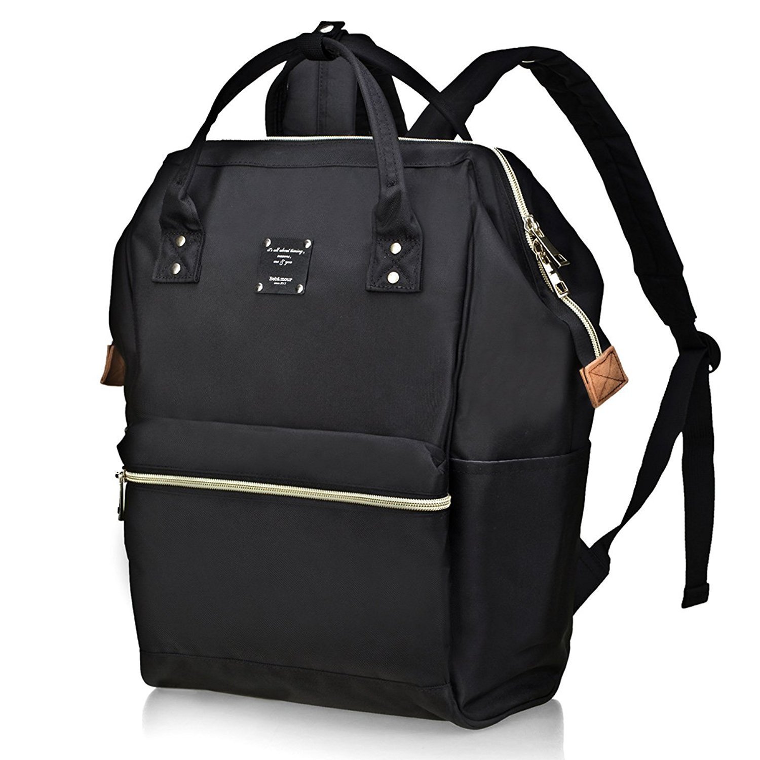 Bebamour Waterproof Travel Backpack for Women & Men - 15.6 Inch Laptop Rucksack - Lightweight College Business Backpack with USB Port (Black) - Perfect for Commuting, School & Weekend Trips