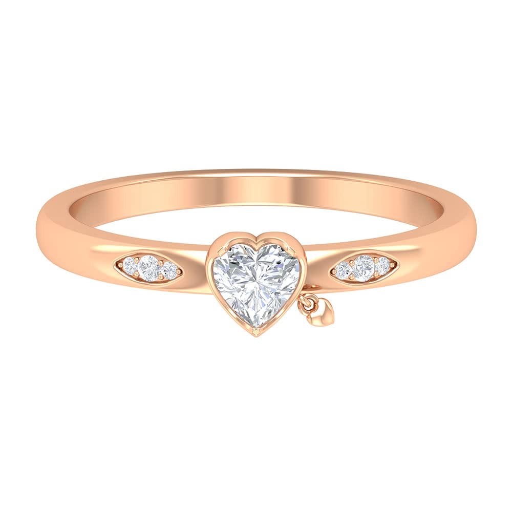 0.25 CT Natural Heart-Shaped Diamond Promise Ring for Women - 14K Solid Gold Engagement Ring - Perfect for Anniversaries, Proposals & Special Occasions