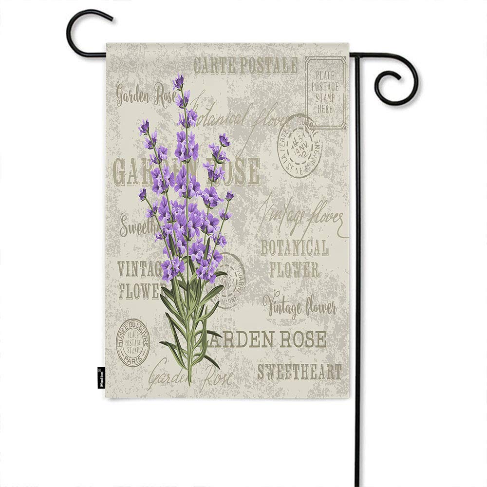 Vintage Lavender Garden Flag - Double-Sided 12x18 Inch Floral Botanical Bouquet Welcome Yard Banner for Outdoor Wedding Decor, Lawn & Villa Decoration | Perfect for Spring Garden Parties, Front Porch Displays & Countryside Home Entrance