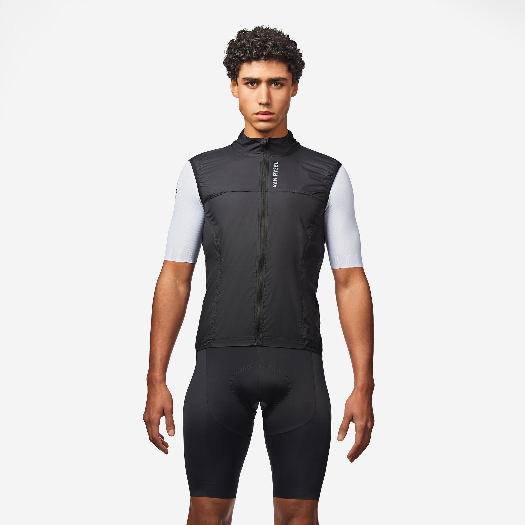 Van Rysel Men's Ultralight Cycling Wind Vest - Breathable & Water-Resistant Running Jacket for Outdoor Sports, Cycling & Jogging