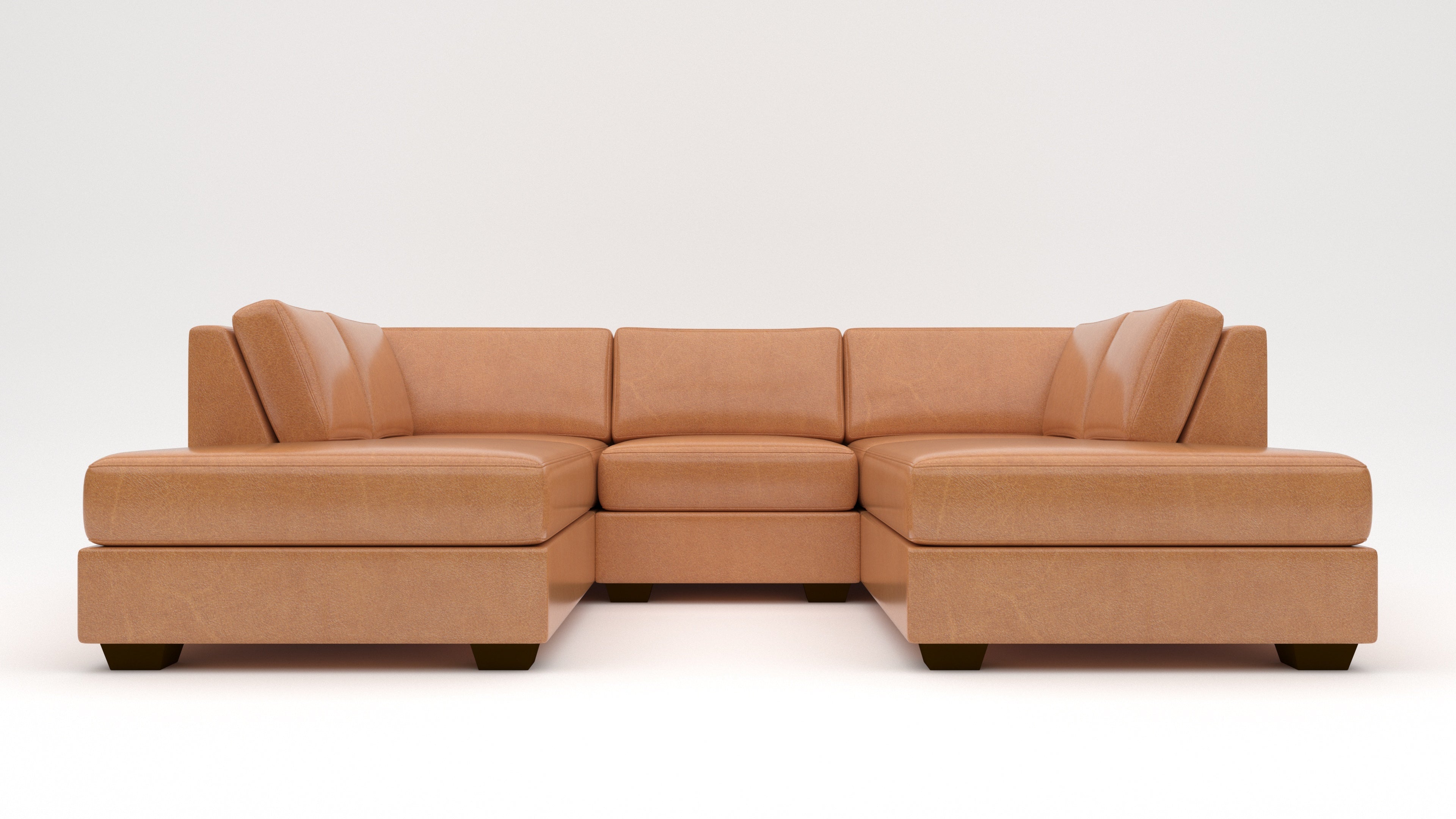 Luxury Track 103 Leather Double Chaise with Armless Chair - Modern Living Room Furniture for Relaxing & Entertaining