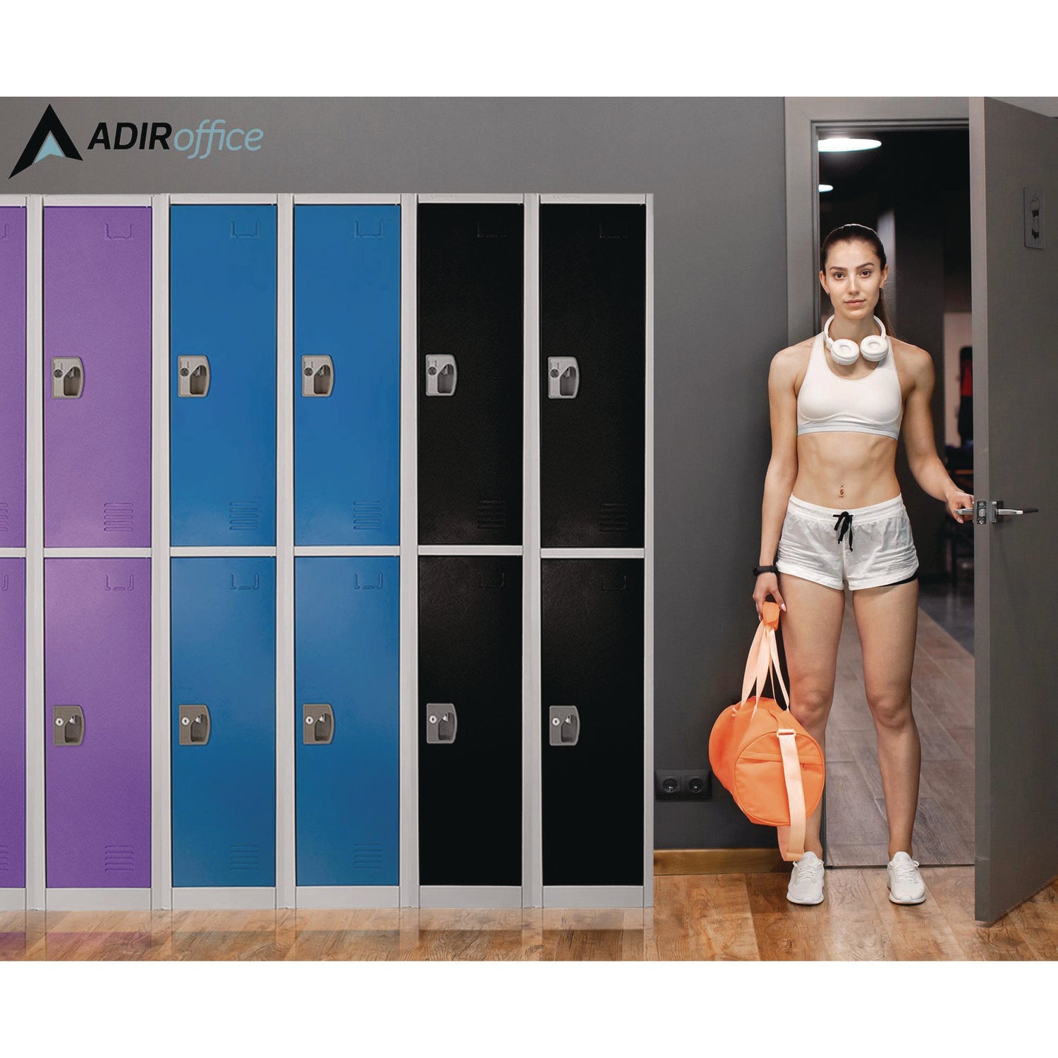 AdirOffice 2-Compartment Steel Storage Locker - 12