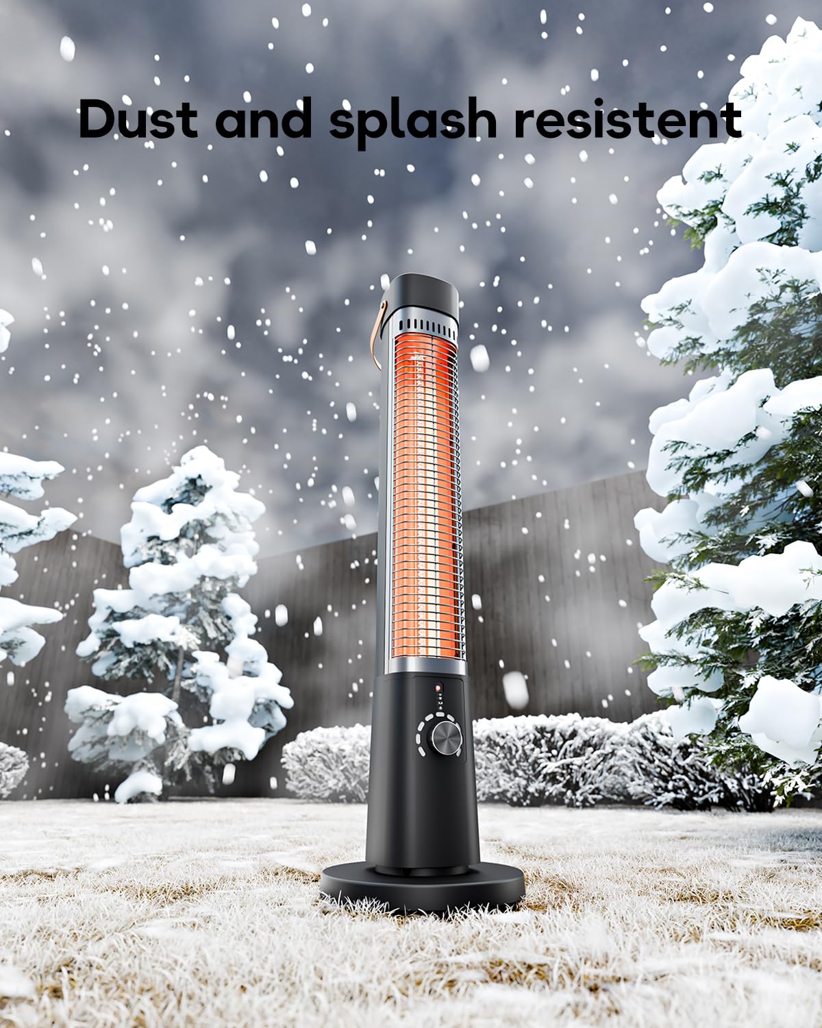 **Black Electric Patio Heater - Indoor/Outdoor Infrared Space Heater with 60° Oscillation, Timer & Remote - Perfect for Patio, Gazebo, Deck & Winter Nights**