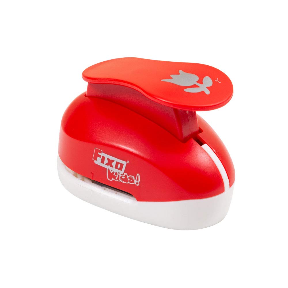 Fixo Shape Punch Tool - Large Tulip Design in Vibrant Red | Perfect for Scrapbooking, Card Making & DIY Crafts