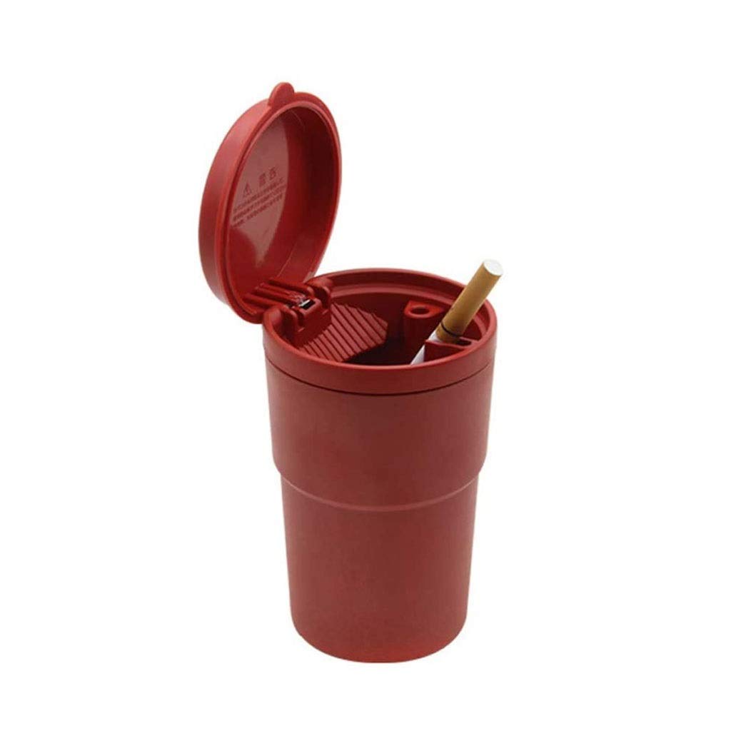 Portable Car Ashtray - Smokeless Cup Holder & Stand with Trash Can Function for Vehicles (Red) | Ideal for Road Trips, Commuting & Outdoor Adventures