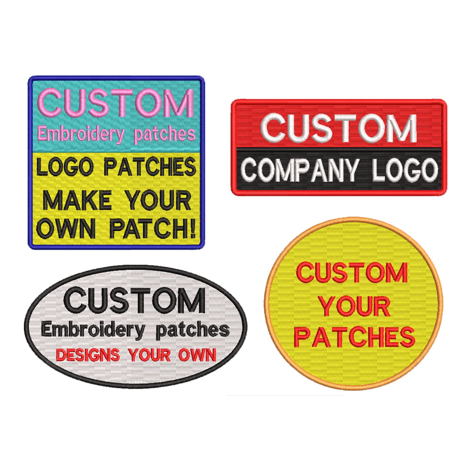 Custom Embroidery Patches - Personalized Iron-On/Sew-On Designs (4.1-6 Inch) for Hats, Backpacks, Jackets & Clothing - 100pcs Bulk Pack - DIY Fashion Accessories for School, Work, Cosplay & Gifts