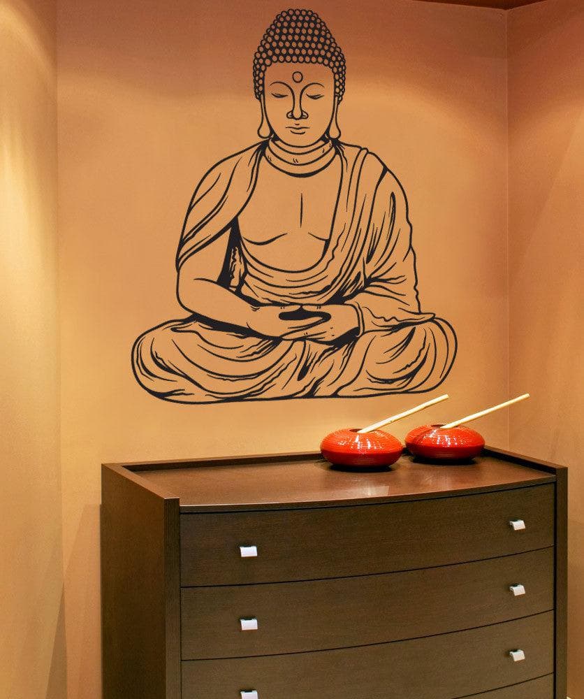 Vinyl Wall Decal Sticker - Buddha Statue Art #1440 | Waterproof Removable Home Decor for Living Room, Bedroom & Meditation Space