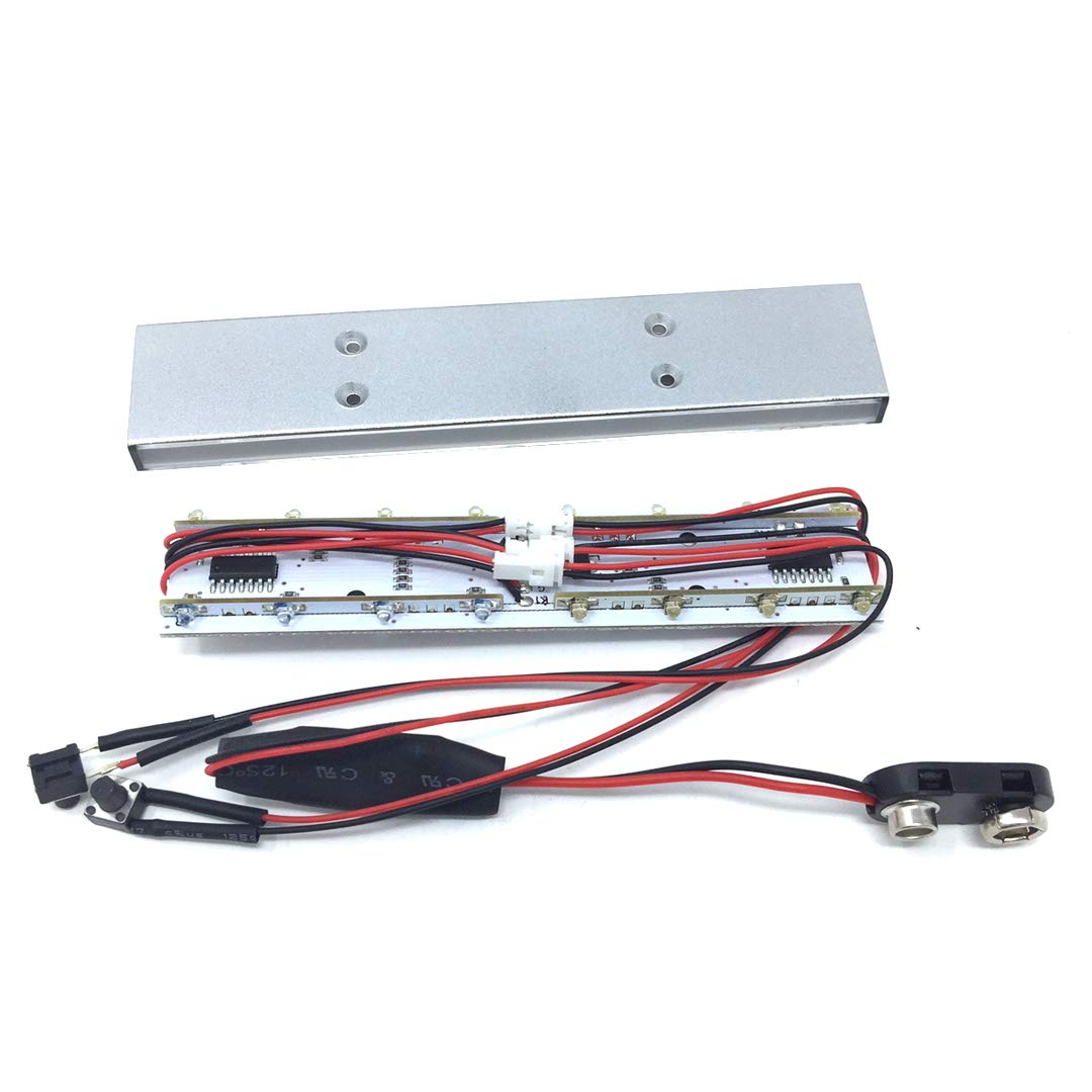 1/10 Scale Police Car Roof Top Light Bar Kit with 9 Flash Modes - Emergency Vehicle Strobe Lights for RC Cars, Model Vehicles & DIY Projects