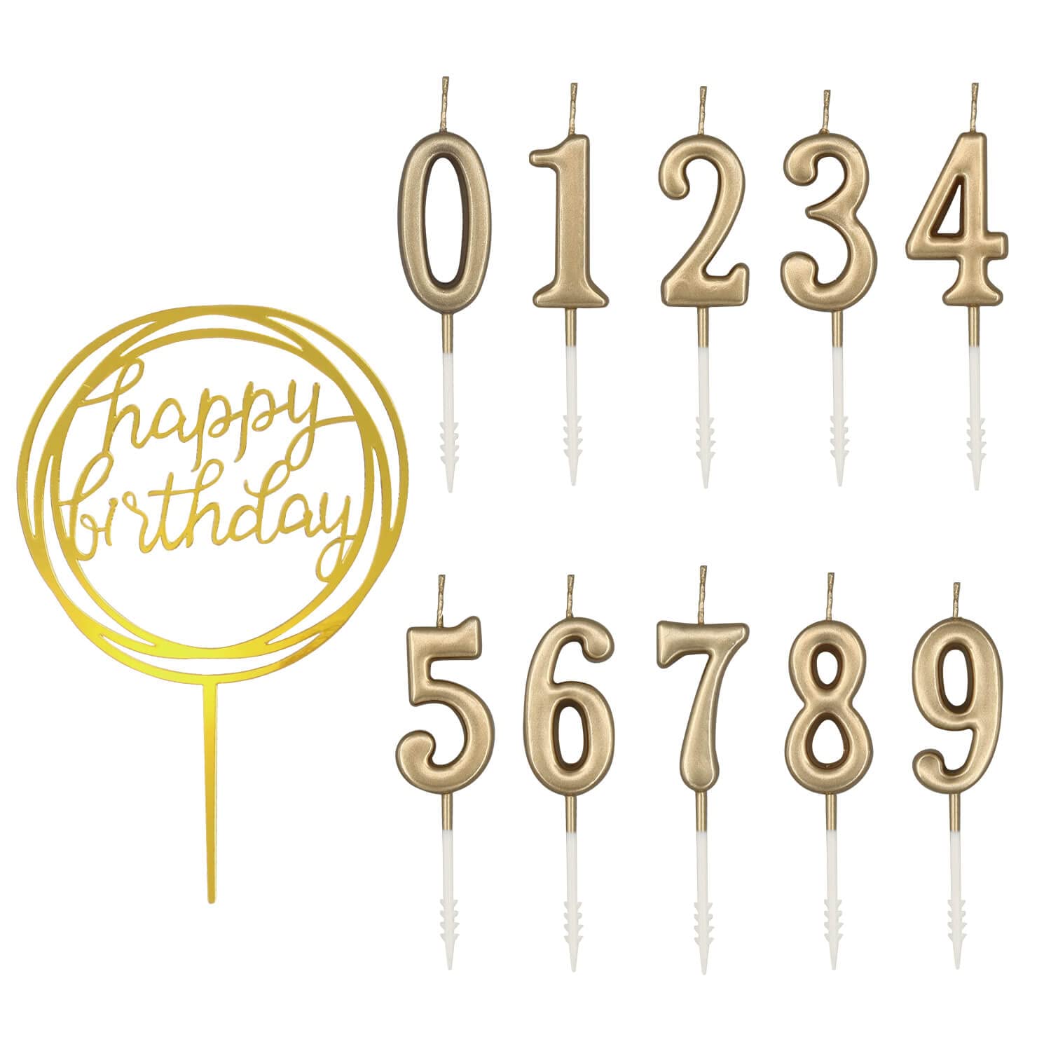 10-Piece Number Birthday Candles Set (0-9) - Sparkling Glitter Cake Toppers for Birthday Parties, Weddings & Celebrations - Perfect for Cakes, Cupcakes & Champagne Bottles
