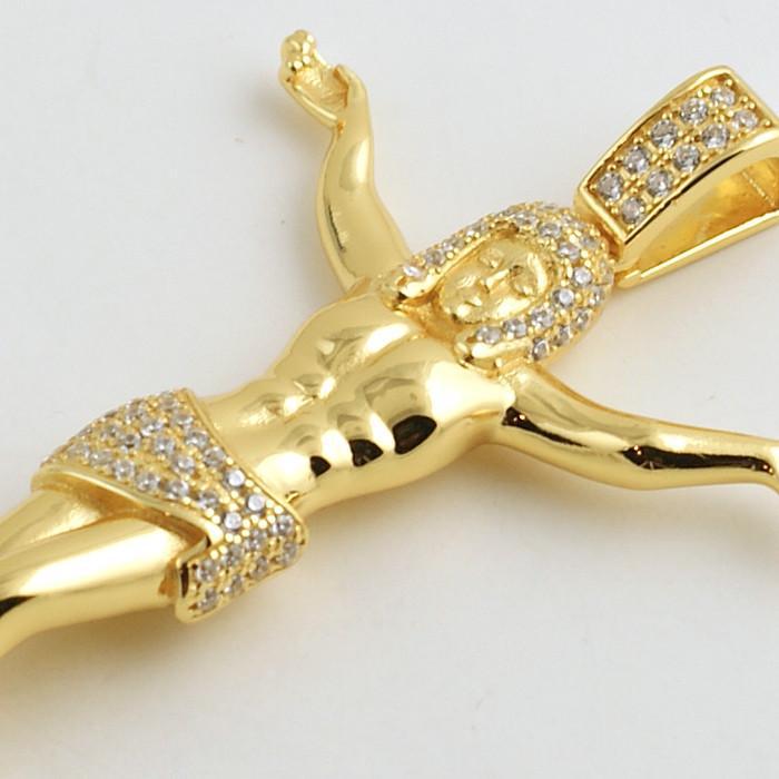 925 Sterling Silver Gold Plated Jesus Crucifix Pendant - Religious Jewelry for Men & Women - Perfect for Church, Gifts & Everyday Wear