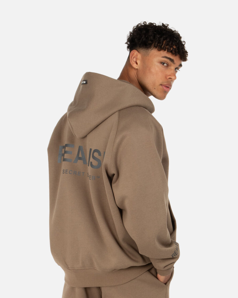 SSS Realism Vision Zip Hoodie for Men & Women - Desert Taupe Pullover Jacket for Casual Wear, Street Style & Outdoor Activities