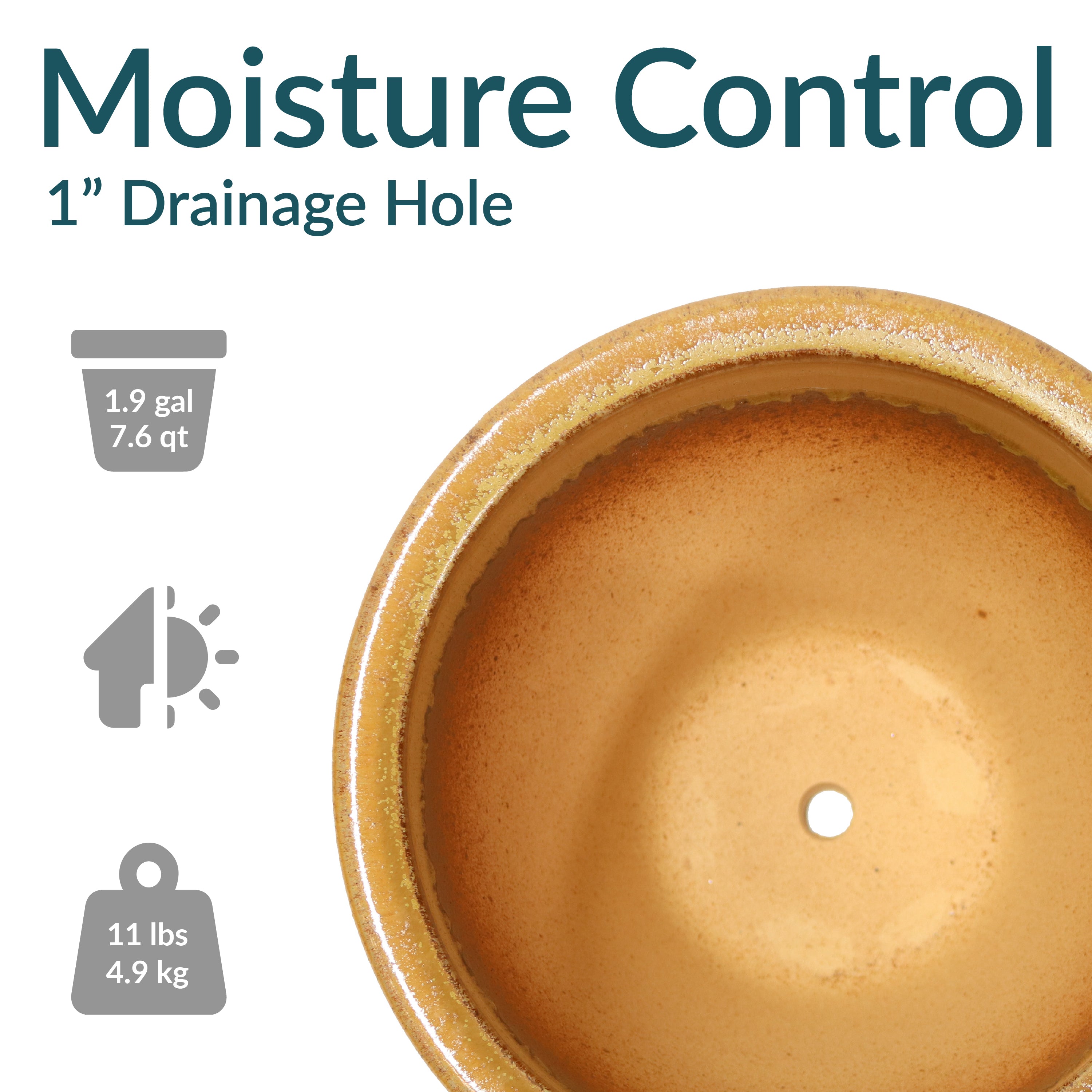 Sunnydaze Chalet Glazed Ceramic Plant Pots with Drainage Holes - Set of 2, Indoor Outdoor Garden Decor for Flowers, Succulents, Herbs - Perfect for Patio, Balcony, and Home Décor
