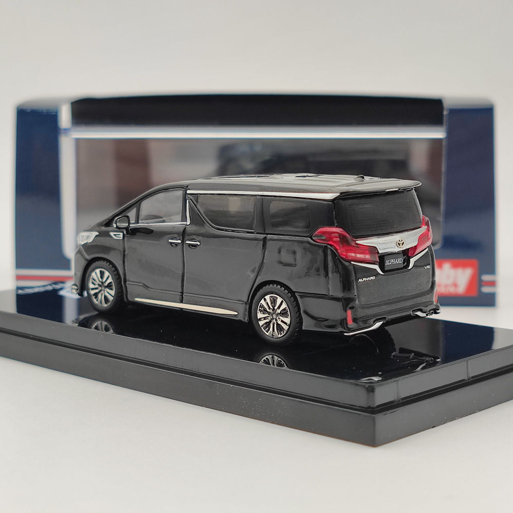 1/64 Scale Hobby Japan Toyota Alphard (H30W) Custom Black Diecast Model Car - Collectible Toy Gift for Car Enthusiasts & Display for Home, Office, or Showcase