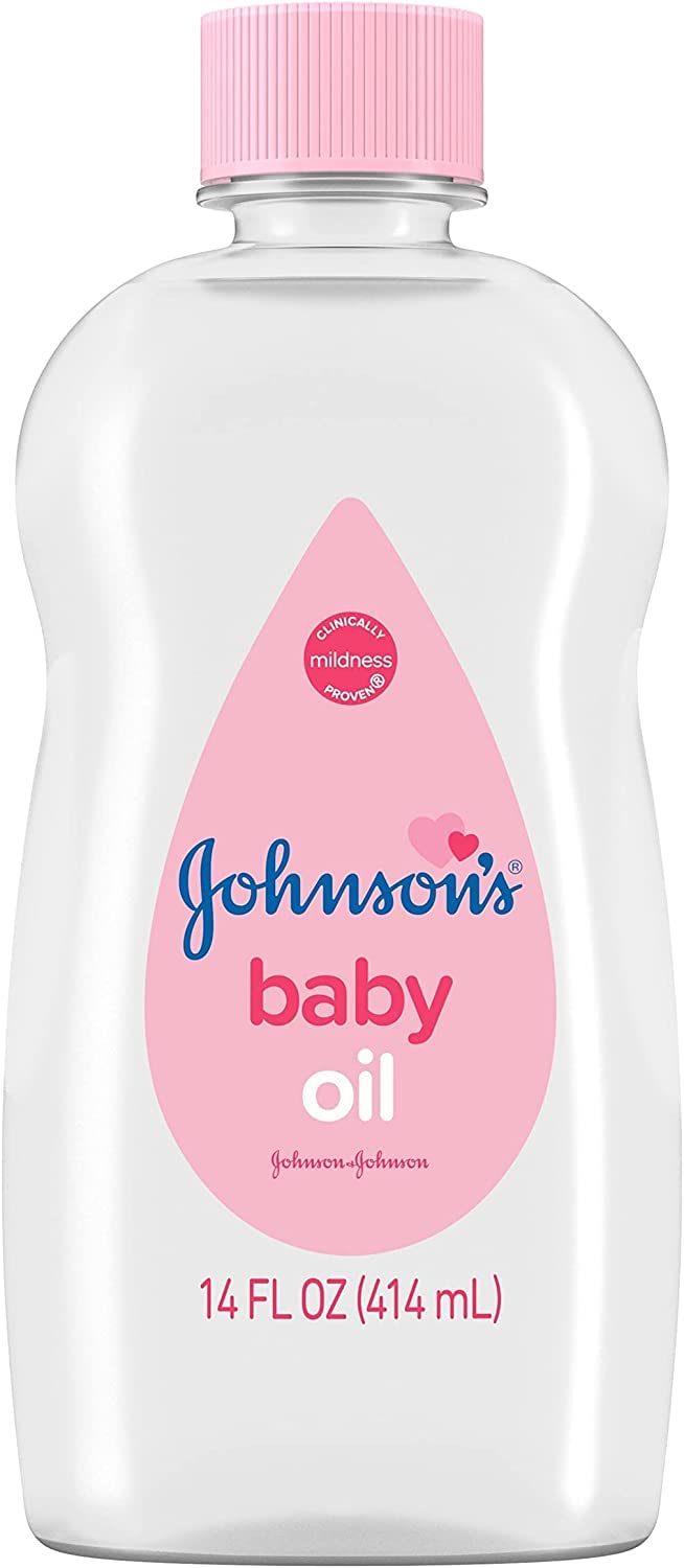 Johnson's Baby Oil 14oz - 12 Pack for Baby Massage & Skin Care