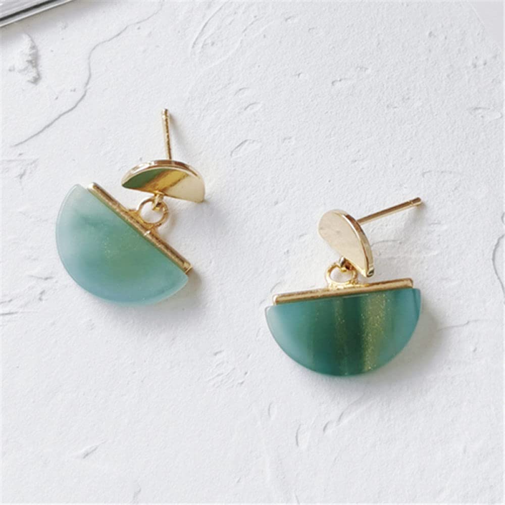 Vintage Geometric Drop Dangle Earrings for Women - Semicircle Resin Joker Fan Stud Earrings Fashion Jewelry | Perfect for Parties, Date Nights & Gift Giving