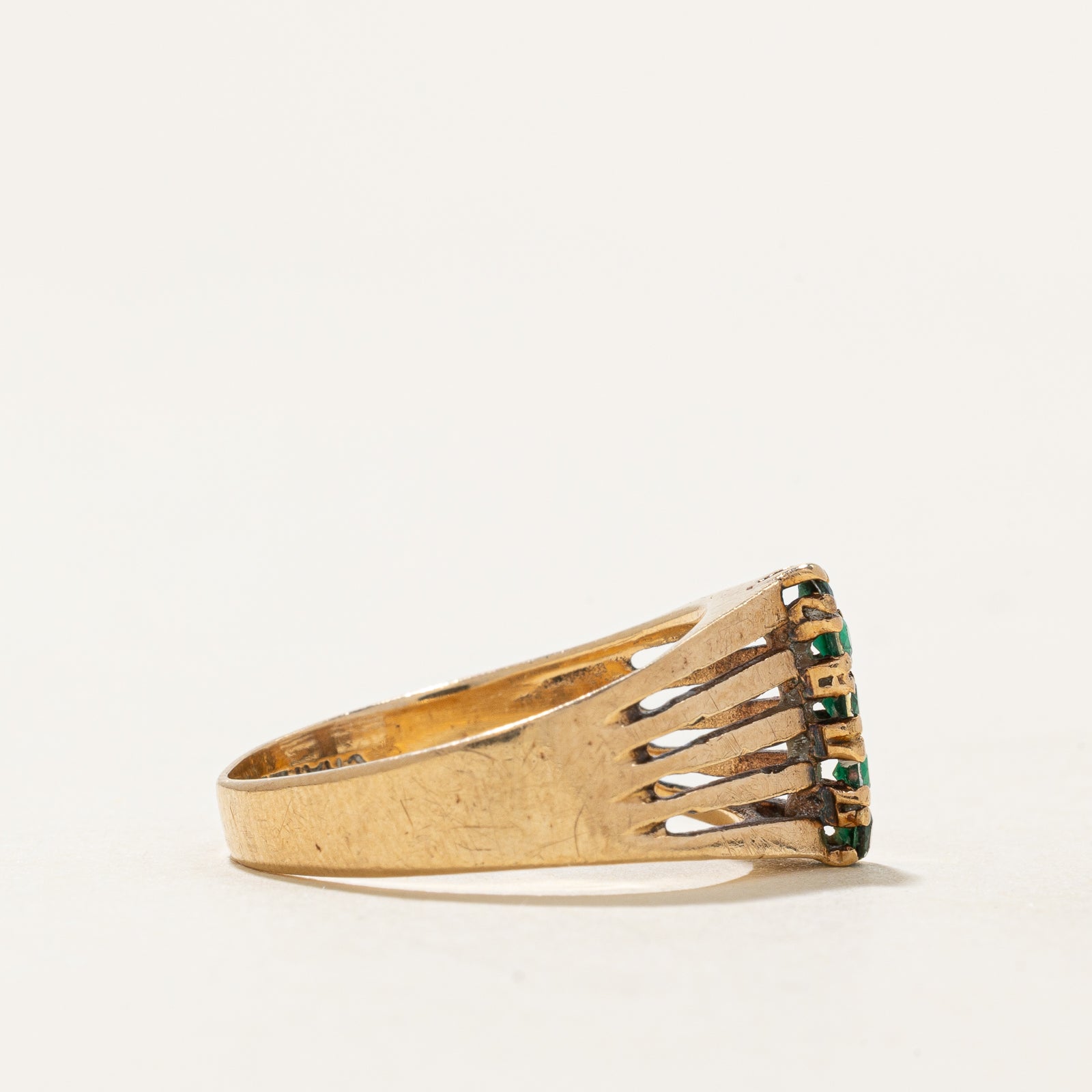 Five Stone Synthetic Spinel Column Ring | 0.15ctw | Size 6.5 | Elegant Stackable Ring for Women | Perfect for Everyday Wear, Date Night & Special Occasions