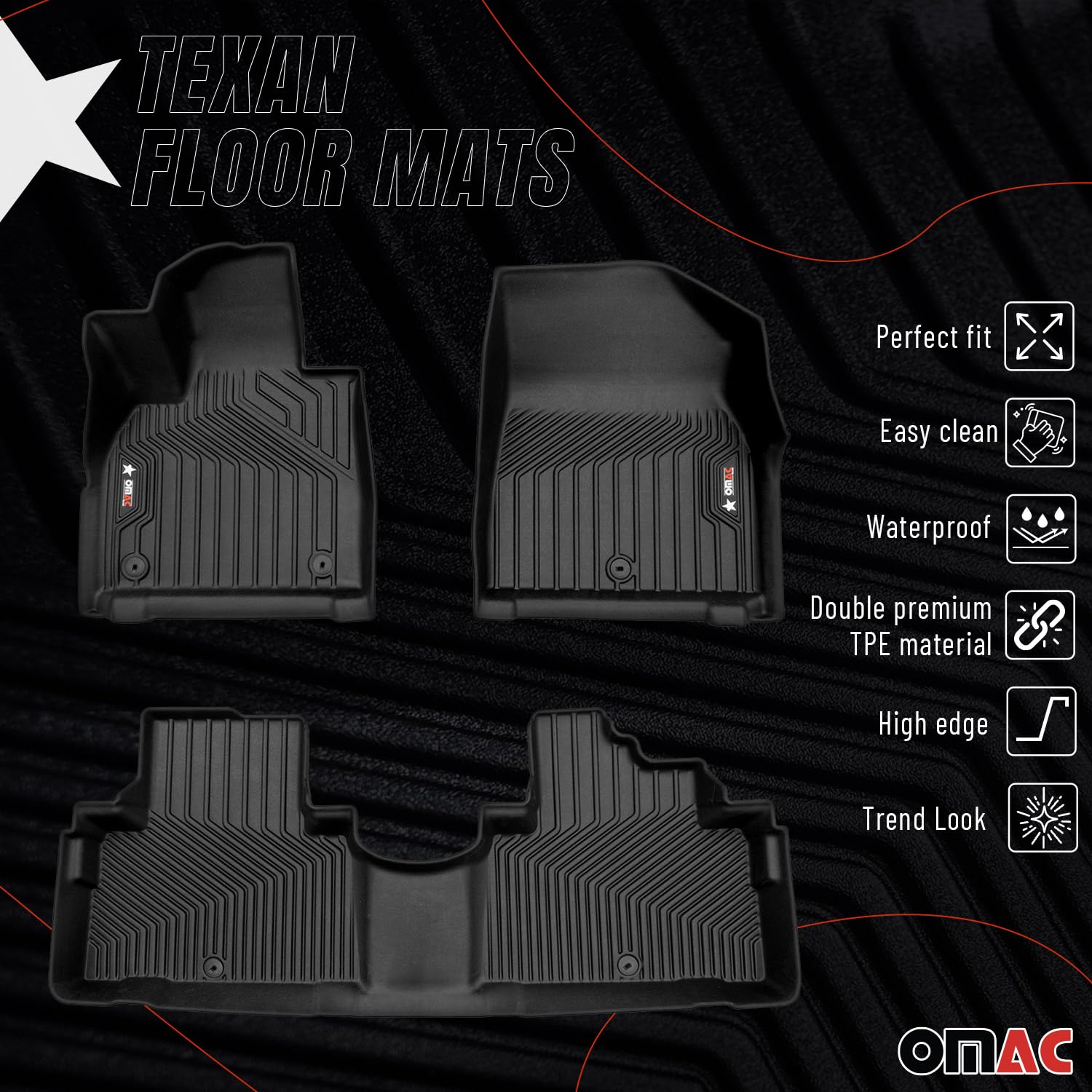 Premium All-Weather 3D Custom Fit Floor Mats for Hyundai Palisade 2020-2025 - Waterproof, Odorless TPE Rubber Car Mats with Non-Slip Design | Laser Measured for Perfect Fit | Ideal for Daily Commute, Road Trips & Family Protection