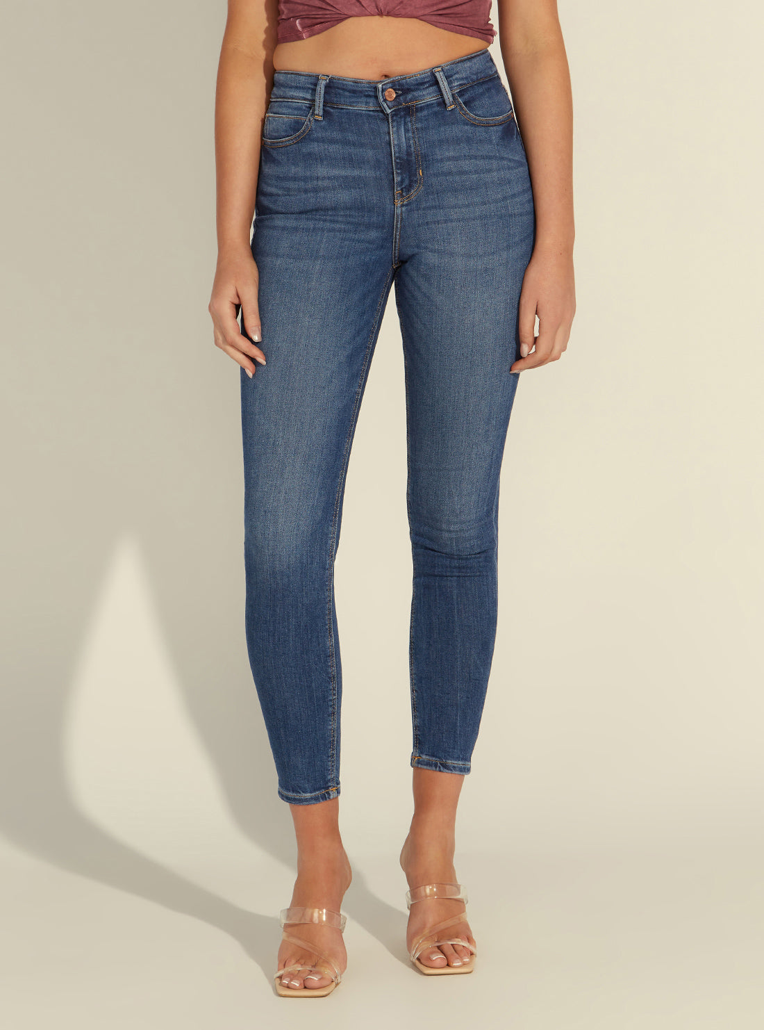 High Rise Skinny Denim Jeans for Women - Carrie Mid Wash Stretch Jeans - Perfect for Casual Wear, Office & Night Out