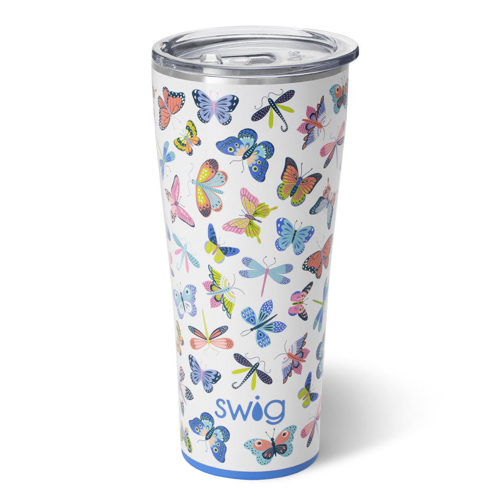 Butterfly Bliss 32oz Insulated Tumbler with Lid & Straw - Leakproof Stainless Steel Travel Mug for Hot & Cold Drinks - Perfect for Coffee, Tea, Water, Smoothies at Home, Office, Gym or Outdoor Adventures