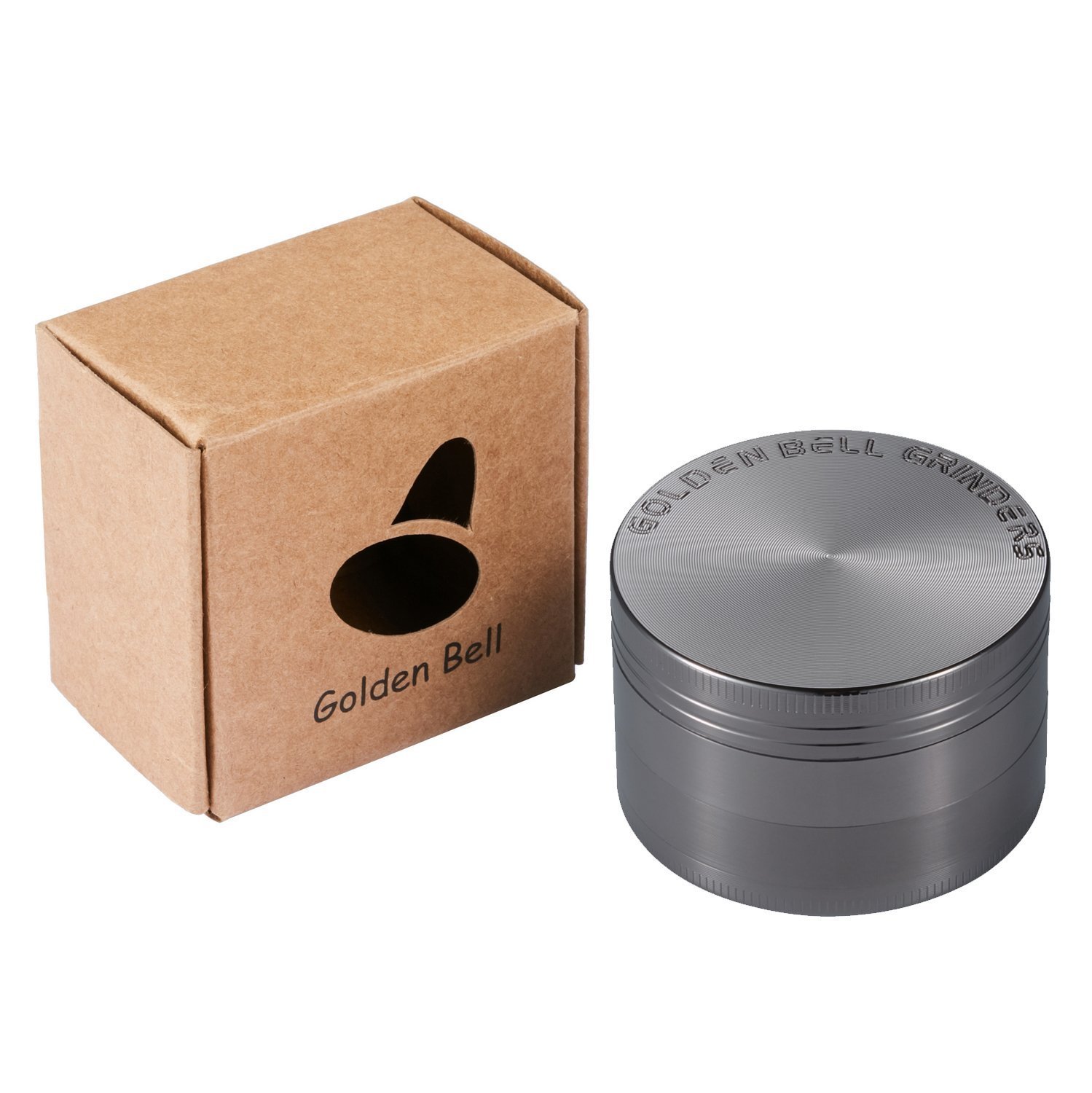 LIHAO 2 Inch Metal Herb Grinder for Spices - 4 Piece 5cm Black Nickel - Perfect for Grinding Herbs, Spices & Tobacco at Home, Camping or Travel