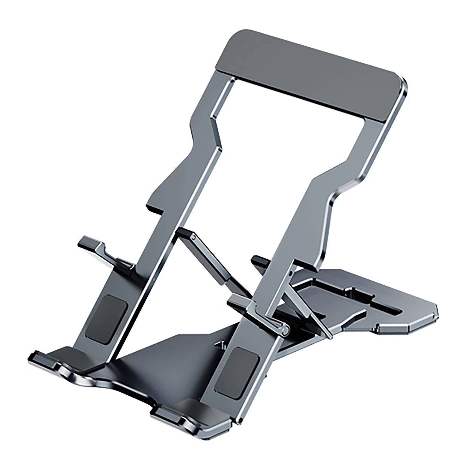 Premium Aluminum Alloy Phone Stand - Ultra Thin Foldable Desktop Cell Phone Holder for Office & Home Use | Universal Phone Stand for Watching Videos, Video Calls & Hands-Free Viewing (Grey)