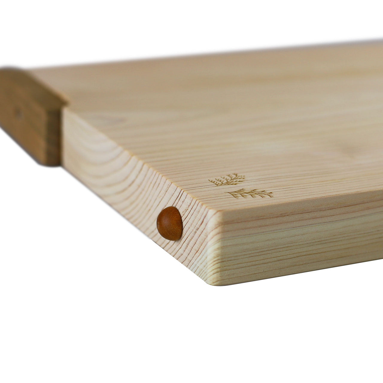 Premium Hinoki Wood Cutting Board with Stand - 17.7
