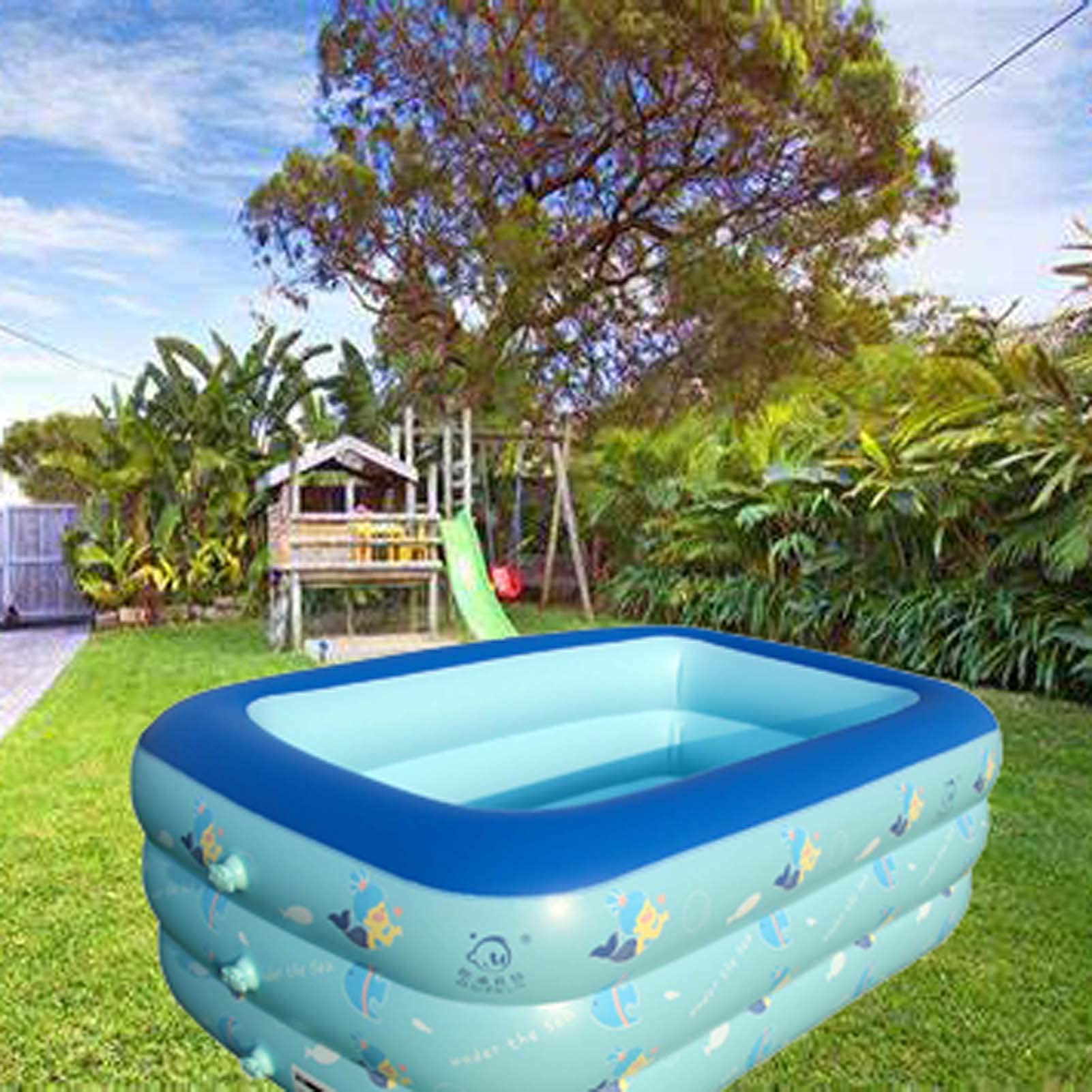 **103x69x24 Inch Inflatable Pool – Large Blow Up Swimming Pool for Adults & Kids – Family-Sized Above Ground Rectangle Lounge Pool – Perfect for Garden, Backyard, and Outdoor Relaxation**    *(Ideal for Summer Parties, Family Fun, Kids Playtime, and Backyard Lounging)*