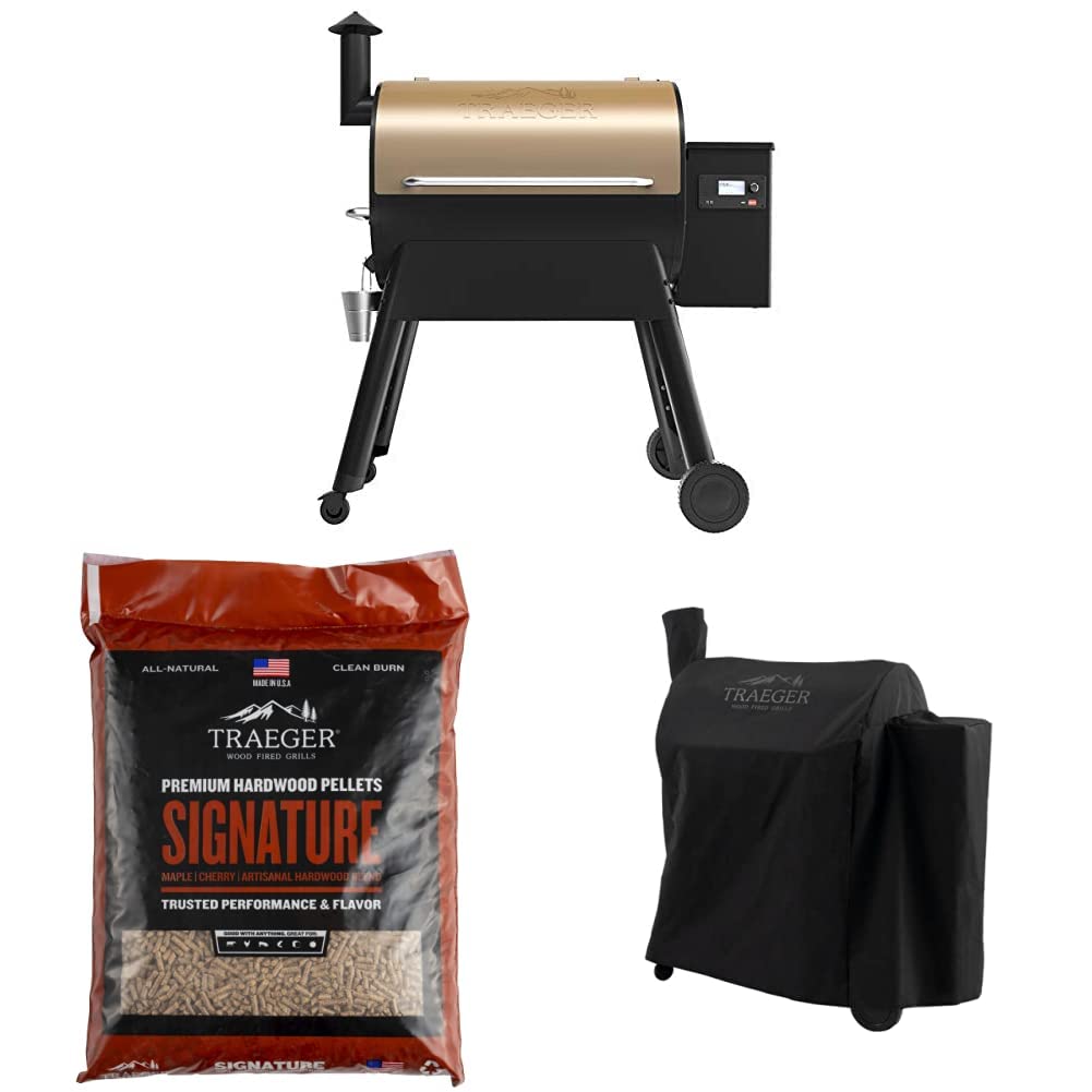 Traeger Pro Series 780 Wood Pellet Grill & Smoker with Cover, Signature Pellets, WiFIRE & Alexa Smart Technology - Bronze | Outdoor BBQ, Backyard Cooking, Tailgating, Smoking Meats & Home Grilling
