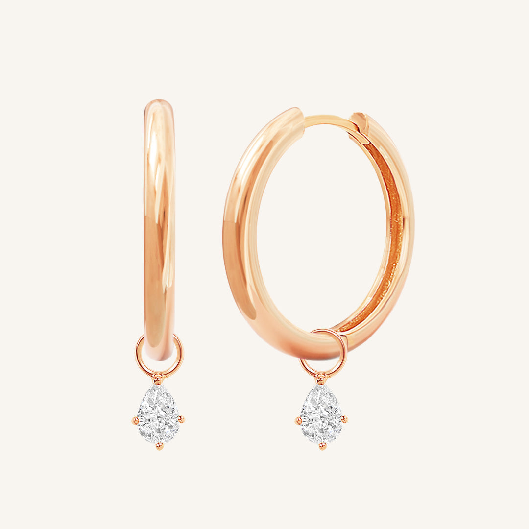 Axial Plain Hoops - Simple & Elegant Hoop Earrings for Women, 14K Gold Plated, Hypoallergenic | Perfect for Everyday Wear, Office, Parties & Special Occasions