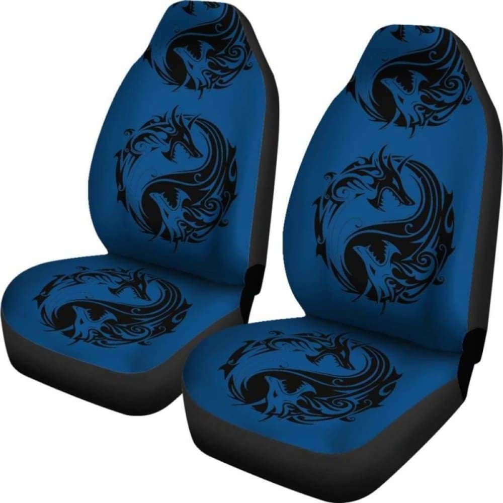 Blue Dragon Yin Yang Car Seat Covers - Universal Fit for Cars, Trucks & SUVs | Stylish & Comfortable Auto Accessories for Meditation Lovers & Spiritual Drivers